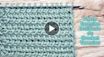 Cómo Tejer el Punto Tunecino Inclinado de Crochet Tunecino Paso a Paso