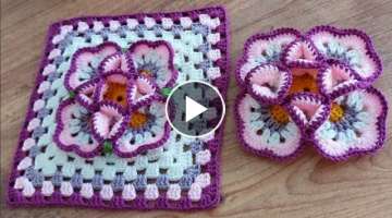 3D How to crochet knitting.. Tığ işi muhteşem örgü modeli battaniye yatak örtüsü vs..
