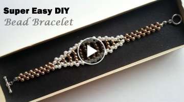 DIY Elegant Bracelet. Easy beading tutorial. Beginners beading pattern