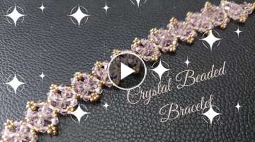 Crystal Beaded Bracelet. DIY Beaded Jewelry. Crystal Jewelry. Beading Tutorials. Jewelry making.