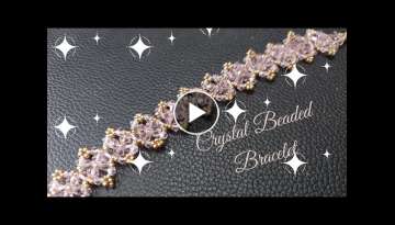 Crystal Beaded Bracelet. DIY Beaded Jewelry. Crystal Jewelry. Beading Tutorials. Jewelry making.