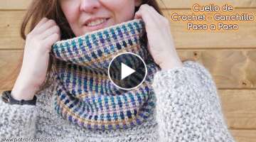 Cómo Tejer Cuello o Bufanda Infinita a Crochet - Ganchillo Multicolor Paso a Paso