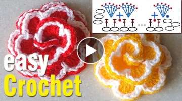 Crochet: How to Crochet a Flower Stitch - 3D Rose