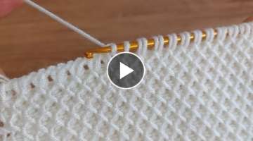 Easy Knitting Tunisian Baby Blanket - Tunus işi Çok Kolay Battaniye Yelek Örgü Modeli..