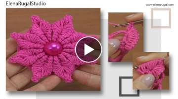 Crochet Flower with 3D String Petals 