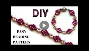 Simple beaded pattern Bracelet making tutorial DIY Bracelet with beads