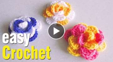 How to Crochet 3D Rose Flower for beginners