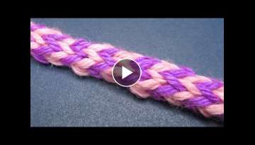 Easy Crochet: How to Crochet 3-stitch multicolor I-cord for beginners.
