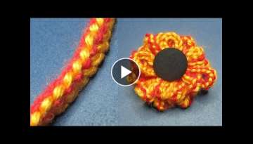 How to Crochet bicolor cord for beginners and make a simple flower.