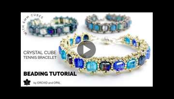 Crystal Cube Tennis Bracelet Beading Tutorial - 6mm