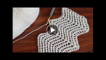 Super Easy Crochet Zigzag Spike Pattern For Beginners - Harika tığ işi zikzak Örgü modeli..