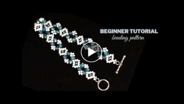 Beginner. Beading. Tutorial. DIY Crystals and seed beads bracelet