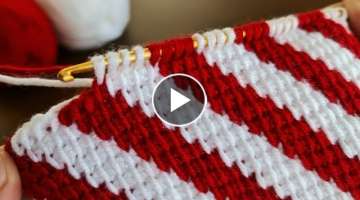 Easy Knitting Tunisian Baby Blanket - Tunus İşi Çok Kolay Gösterişli Örgü Modeli...