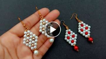 Simple & Easy Diamond Beaded Earrings
