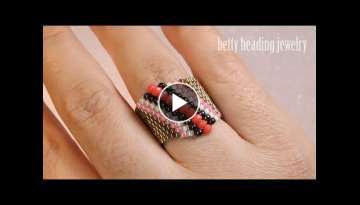 How to make beaded ring beautiful and easy for beginners /Beading tutorials/ DIY