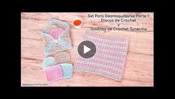 Set para Desmaquillarse Parte1: Discos y Toallitas Desmaquillantes de Crochet y Crochet Tunecino
