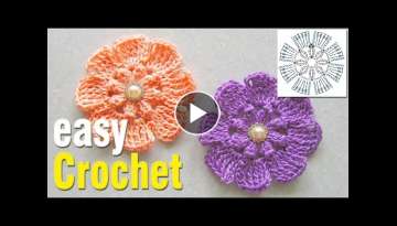 Free Crochet Flower pattern & tutorial.
