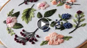 Embroidery for beginners. Flowers and berries. 