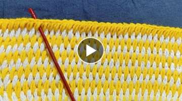 Super Easy Knitting Tunisian Baby Blanket || Top Design knitting || Knitting Baby Blanket Pattern...