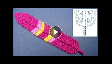 Crochet: How to Crochet a Feather Bookmark for beginners