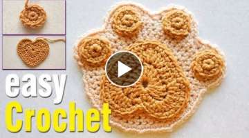 Easy Crochet: How to Crochet a Paw Coaster.
