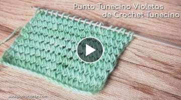 Punto Tunecino Violetas de Crochet Tunecino | Aprende Crochet Tunecino Paso a Paso