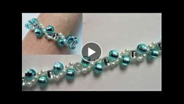 Beading tutorials for beginners. How to make a bracelet using pony beads and pearl beads