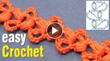 How to Crochet a Simple Puff Stitch Cord for beginners.