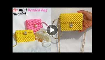 SIMPLE AND EASY WAY TO MAKE A DIY MINI BEADED BAG (EASY TUTORIAL /HOW TO MAKE MINI BEAD BAG /PUR...