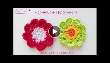 Flores a Crochet Ganchillo Paso a Paso