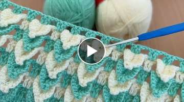 very easy knitting blanket pattern / 3d crochet knit blanket / stylish and easy knitting pattern
