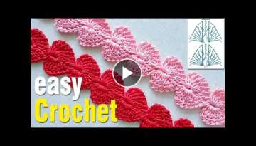 Easy Crochet: How to Crochet Hearts Cord.