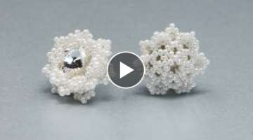 How to bezel 10mm rivoli - Snowflakes Earrings - Free Beading Tutorial by Sidonia