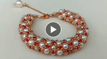 How To Make / Tubular Netted Pearl Bracelet