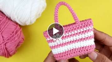 How to crochet mini bag step by step