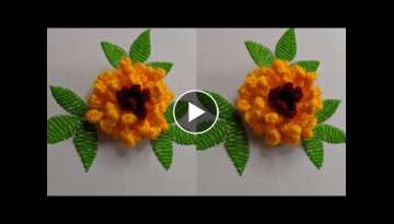 3d Hand Embroidery flower design idea: Kurti