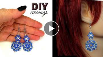 beads earrings. beading tutorial. beginner beading.easy beading pattern