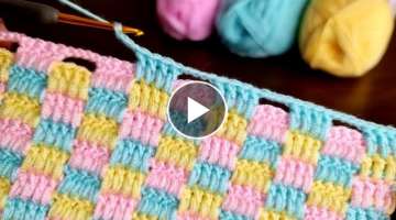 Easy crochet knitting baby blanket - Tığ işi çok kolay battaniye yelek şal örgü modeli...