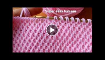 Super Easy Tunisian Knitting Crochet beybi blanket battaniye yelek çanta örgü modeli