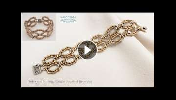 Octagon Pattern Chain Beaded Bracelet. Beads Jewelry Making. Beading Tutorials.