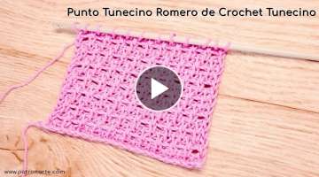 Punto Tunecino Romero de Crochet Tunecino Paso a Paso | Tutoriales para Aprender Crochet Tunecino