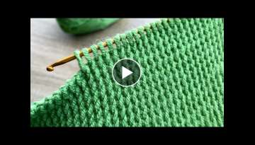 Super Very Easy Tunisian Crochet Knitting Model - Çok Kolay Tunus İşi Örgü Modeli 