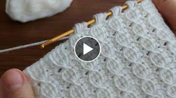 Super Easy Tunisian Knitting Model Çok Kolay Çok Gösterişli Tunus İşi Örgü Modeli Yapım...
