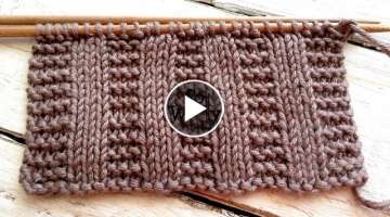 Garter stitch Rib: A super easy two-row repeat knitting pattern, great for beginners - So Woolly