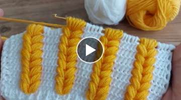 Easy Knitting Tunisian Baby Blanket - Tunus işi Çok Kolay Battaniye Yelek Örgü Modeli..