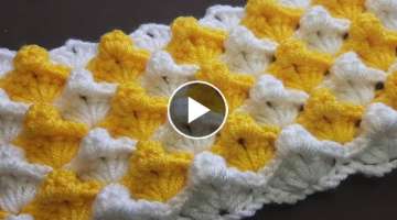 How to crochet - easy baby blanket - knitting crochet - İlkay'ın Örgü Modelleri